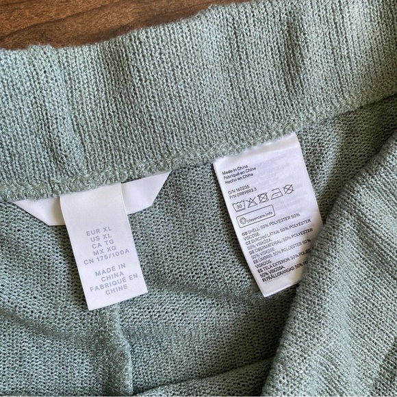 H&M High-Waisted Knit Lagenlook Boho Shorts Women's SAGE GREEN Size XL neutral - Picture 4 of 7